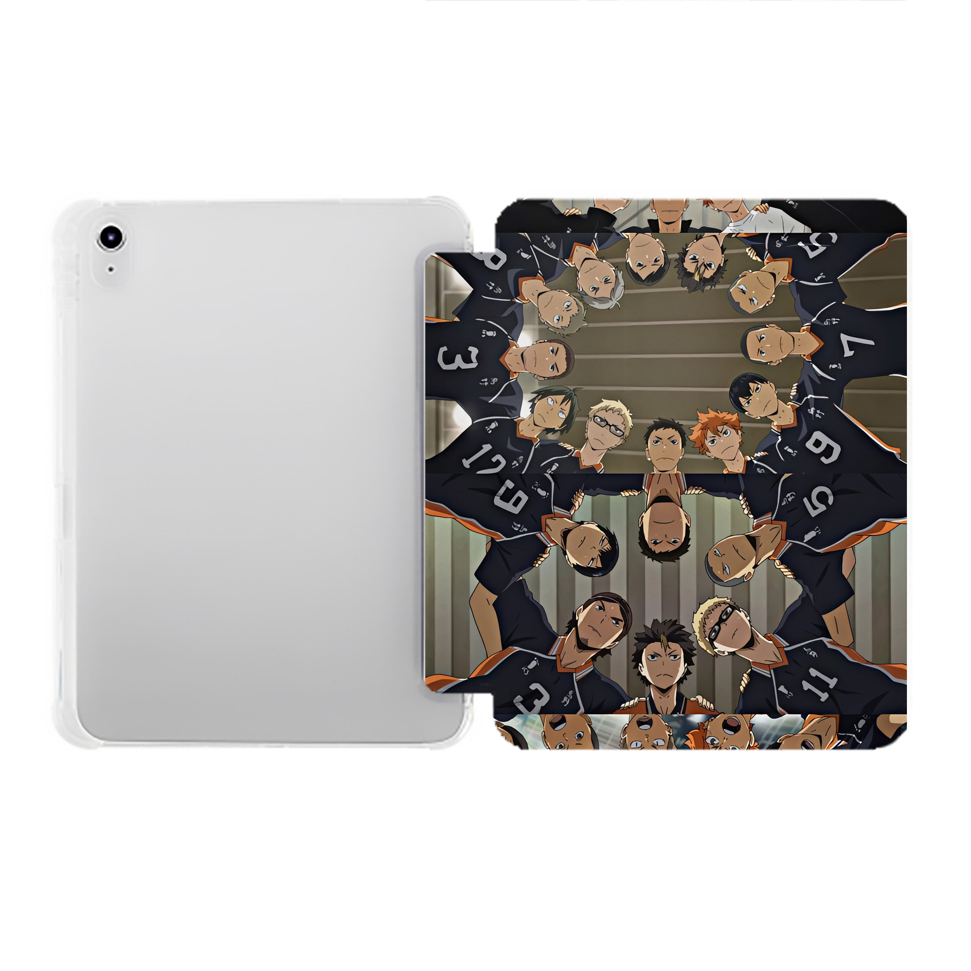 （画像用） ハイキュー!! Haikyu!! IPad ケース ペン収納付き 三つ折りスタンド PUレザー×シリコン 対応機種9.5/10.5/10.9インチ